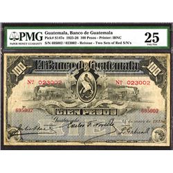 Banco de Guatemala, 1925 "Reissue" Issue Banknote.