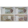 Image 1 : Banque Centrale des Etats de l'Afrique de L'Ouest. 1988-2002. Lot of 4 Issued Notes.