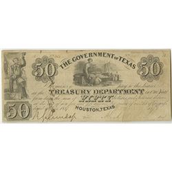 Government of Texas, 1837 Cut Cancelled Obsolete Banknote