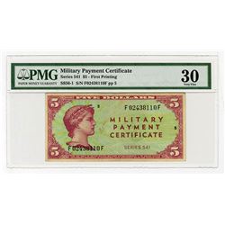 Military Payment Certificate, Series 541, $5 First Printing (1958-61).