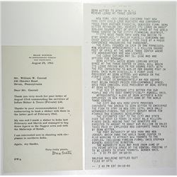 Dean G. Witter 1961 Letter with News Bulletin from 1990 Stating they will stay in the World Trade Ce