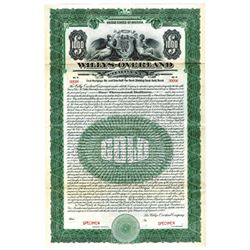 Willys-Overland Co., 1923 Specimen Bond