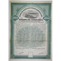 Estado de Chihuahua 1901 Specimen Bond