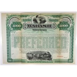 Wabash Railroad Co. 1889 Specimen Bond.