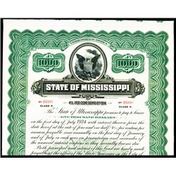 State of Mississippi, 1914 Specimen Bond.