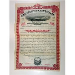 City of Cincinnati, 1892 Specimen Bond