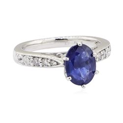 2.06 ctw Sapphire and Diamond Ring - 14KT White Gold