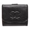 Image 4 : Chanel Black Caviar Leather Timeless Compact Wallet