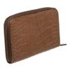 Image 1 : Prada Brown Croc Embossed Zip-Around Wallet