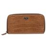 Image 2 : Prada Brown Croc Embossed Zip-Around Wallet