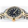 Image 6 : Rolex Mens 2 Tone 14K Black String Diamond & Emerald 36MM Datejust Wristwatch