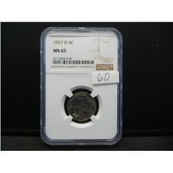 1937 D Buffalo Nickel NGC MS65