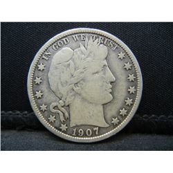 1907 Barber Half Dollar Strong Details
