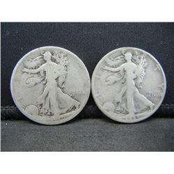 1919D+33S Walking Liberty Half Dollars