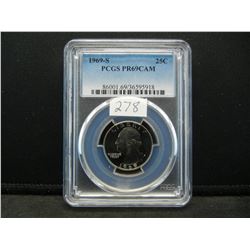 1969 S Washington Quarter PCGS PR69 CAMEO