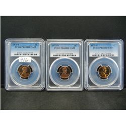 (3) 1971 S Lincoln Cents PCGS PR68 RED CAMEO