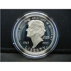 1993 Thomas Jefferson Silver Dollar Proof Commem