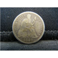 1887 S Seated Dime