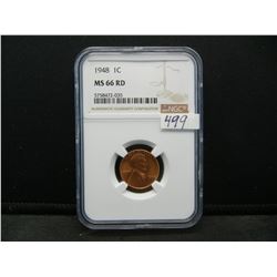 1948 Lincoln Cent NGC MS66 RED NGC Price Guide $135