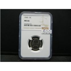 1965 jefferson Nickel NGC MS66 NGC Price Guide $60