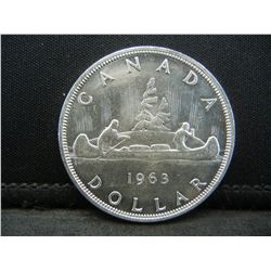 Uncirculated 1963 Silver Canada Dollar Flashy