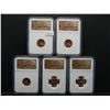 Image 1 : (5) 2009 Lincoln Cents NGC MS66 Red Formative Years First Day Ceremony