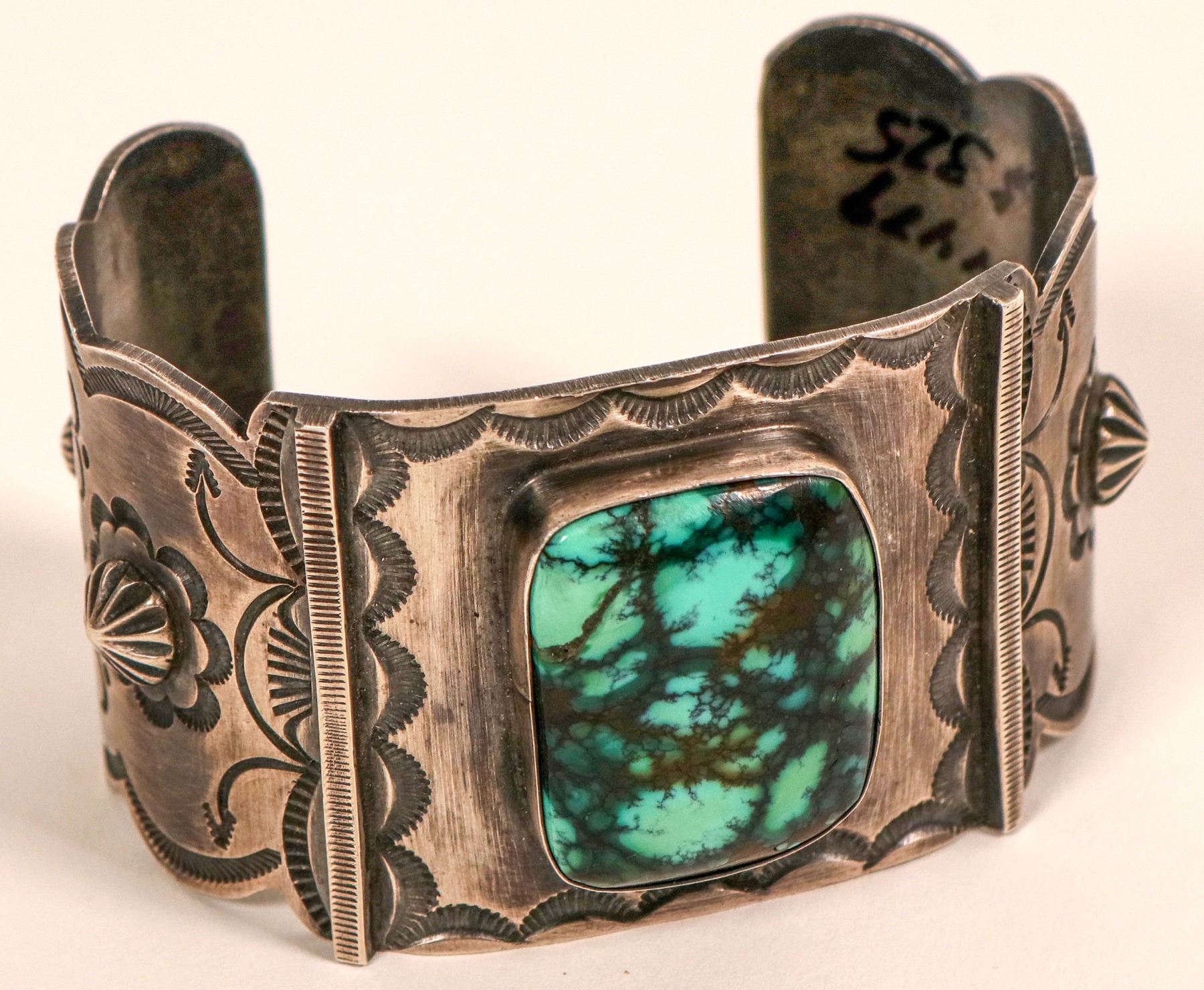 Dean Sandoval Silver and Turquoise Cuff (117026) - Holabird Western ...