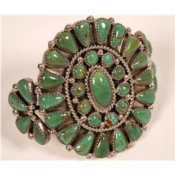 Navajo Made Turquoise Cluster Bracelet  (117034)