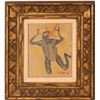 Image 1 : Rufino Tamayo Pastel on Paper, Reptilian Alien Swallowing a Phoenix  (110367)