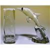 Image 1 : Two Crystal Glass Sculptures of Dolphins  (116051)