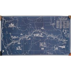 Pony Express Map, Blueprint Style  (109467)