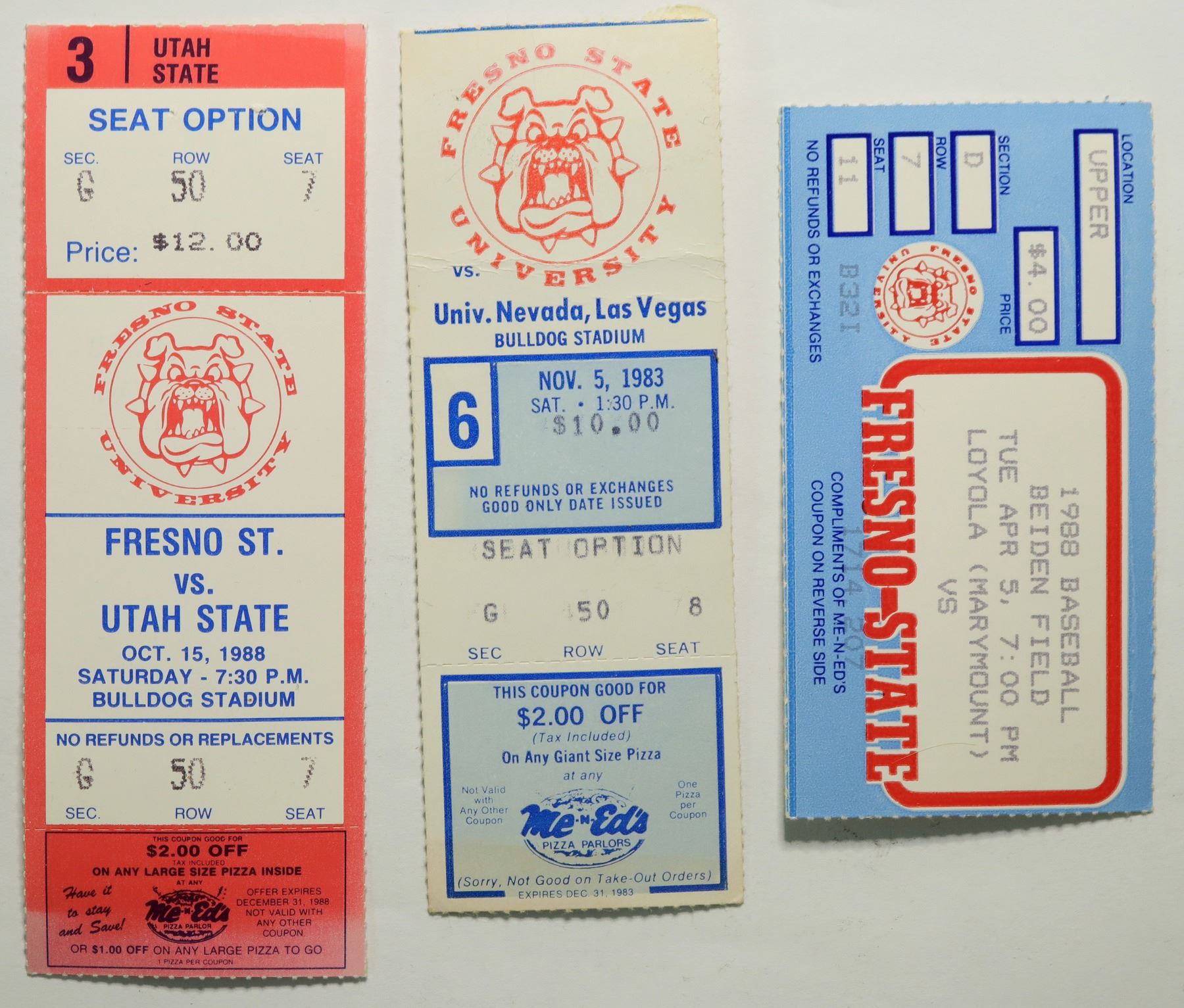 Fresno State Bulldog Football Ticket Stubs (114832) Holabird Western