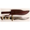 Image 1 : Large Damascus Bowie knife with sheath  (114437)