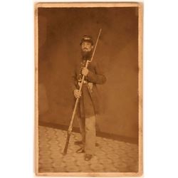 Civil War Soldier Holding Gun CDV  (111608)