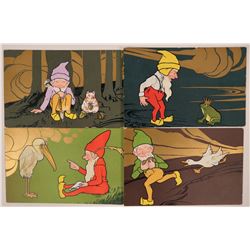 Set of 4 Art Cards Picturing Elves  (111579)