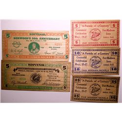 Midwestern Wooden Nickel Currency  (114405)