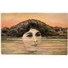 Image 1 : Art Nouveau Art Card Shows Woman with Head Half Submerged  (111574)