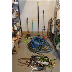 Brooms, Garden hose, Tie Straps, Clothes Hangers, Dust Pan, etc.
