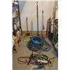 Image 1 : Brooms, Garden hose, Tie Straps, Clothes Hangers, Dust Pan, etc.