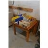 Image 1 : Small Table w/ Contents & Organizer ? Pegboard Hooks, etc.