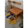 Image 2 : Small Table w/ Contents & Organizer ? Pegboard Hooks, etc.