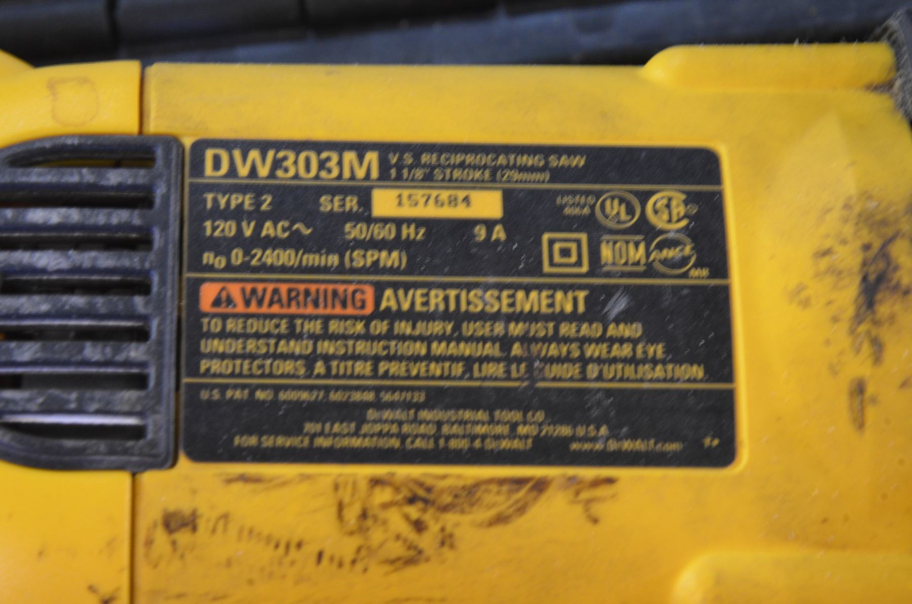 Dewalt Reciprocating Saw w/ Extra Blades, Manuel & Case Bodnarus Auctioneering