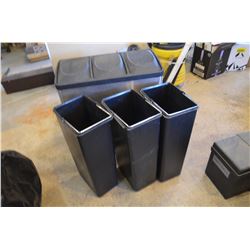 3 Compartment Garbage Bin w/ Inserts