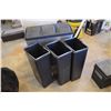 Image 1 : 3 Compartment Garbage Bin w/ Inserts