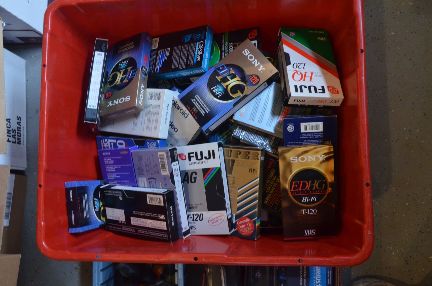 VHS Tapes, Misc. & Plastic Storage Container