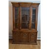 Image 1 : 2 pc Wooden China Cabinet (Total 78"hX 50"wX16"d: Top 51"hX50"w; Bottom 27"hX50"w)