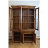 Image 2 : 2 pc Wooden China Cabinet (Total 78"hX 50"wX16"d: Top 51"hX50"w; Bottom 27"hX50"w)