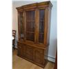 Image 3 : 2 pc Wooden China Cabinet (Total 78"hX 50"wX16"d: Top 51"hX50"w; Bottom 27"hX50"w)