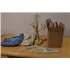Image 1 : Hangers, Lamp, Knitting Bag and Table Cloths