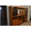 Image 1 : Entertainment Unit w/ Glass Doors & Mirror (100?lX21.5?wX72?h) ? 3 Pieces)